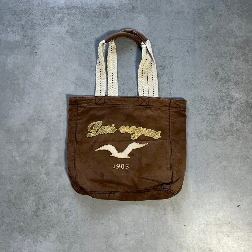 Vintage Hollister Las Vegas Tote Bag Brown 2000's Embroidered Logo